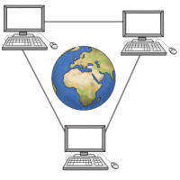 Zeichnung: Vernetzte Computer